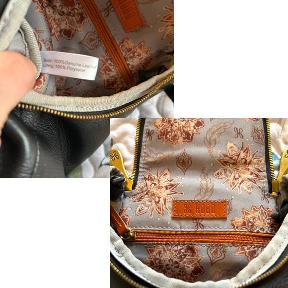 Like New HOBO Fern Crossbody Bag in Black Pebbled Leather with Brass Pulls - Picture 10 of 15